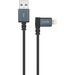 Moshi USB Cable with Lightning 90-Degree- Black - 4.92 ft Lightning/USB Data Transfer Cable for iPhone, iPad Air, iPad, iPad mini, iPad Pro, iPod touch, iPod nano - First End: 1 x Lightning - Male - Second End: 1 x USB 3.0 - Male - Shielding - Black