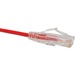 Unirise Clearfit Slim Cat6 Patch Network Cable - 2 ft Category 6 Network Cable for Network Device - First End: 1 x RJ-45 Network - Male - Second End: 1 x RJ-45 Network - Male - Patch Cable - Gold Plated Connector - 28 AWG - Red