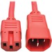 Eaton Tripp Lite Series Power Cord C14 to C15 - Heavy-Duty, 15A, 250V, 14 AWG, 2 ft. (0.61 m), Red - For PDU, UPS, Computer, Server, Storage Device, Workstation - 230 V AC Voltage Rating - 15 A Current Rating - Red