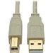 Eaton Tripp Lite Series USB 2.0 A to B Cable (M/M), Beige, 15 ft. (4.57 m) - USB for Scanner, Notebook, Desktop Computer, Printer - 60 MB/s - 15.09 ft - 1 x Type A Male USB - 1 x Type B Male USB - Gold-plated Contacts, Nickel Plated, Gold Plated - Shieldi