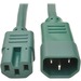 Eaton Tripp Lite Series Power Cord C14 to C15 - Heavy-Duty, 15A, 250V, 14 AWG, 2 ft. (0.61 m), Green - For PDU, UPS, Computer, Server, Storage Device, Workstation - 230 V AC Voltage Rating - 15 A Current Rating - Green