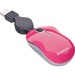 Verbatim Mini Travel Optical Mouse, Commuter Series - Pink - Optical - Cable - Pink - 1 Pack - USB 2.0 - Scroll Wheel - 3 Button(s)