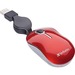 Verbatim Mini Travel Optical Mouse, Commuter Series - Red - Optical - Cable - Red - 1 Pack - USB 2.0 - Scroll Wheel - 3 Button(s)