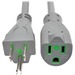Eaton Tripp Lite Series Hospital-Grade Extension Cord, NEMA 5-15P to NEMA 5-15R - Green Dot, 15A, 125V, 14 AWG, 15 ft. (4.57 m), Gray - 125 V AC Voltage Rating - 15 A Current Rating - Gray
