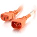 C2G 4ft 18AWG Power Cord (IEC320C14 to IEC320C13) - Orange - 250 V AC / 10 A - Orange - 4 ft Cord Length - IEC 60320 C14 / IEC 60320 C13