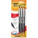 BIC Atlantis Ballpoint Pen - Medium Pen Point - 1.6 mm Pen Point Size - Refillable - Retractable - Black Oil Based Ink - Black Thermoplastic Elastomer (TPE) Barrel - Tungsten Carbide Tip - 3 / Pack