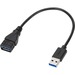 Targus USB 3.0 Extension Cable Black - 5.91" USB Data Transfer Cable for Docking Station, Tablet PC - First End: 1 x USB 3.0 Type A - Male - Second End: 1 x USB 3.0 Type A - Female - Extension Cable - Black