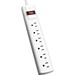 V7 6-Outlet Surge Protector, 8 ft cord, 900 Joules - White - 6 - 900 J