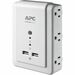 APC by Schneider Electric Essential SurgeArrest 6 Outlet Wall Mount With USB, 120V - NEMA 5-15P - 1080 J - 120 V Input