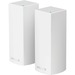 Linksys Velop Intelligent Mesh WiFi System- Tri-Band- 2-Pack White (AC2200) - 2.40 GHz ISM Band - 5 GHz UNII Band - 6 x Antenna(6 x Internal) - 2200 Mbit/s Wireless Speed - 2 x Broadband Port - Gigabit Ethernet - Desktop