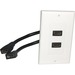 Comprehensive HDMI Wallplate 2 Port Pigtail - 2 x Total Number of Socket(s) - White - Plastic - 2 x HDMI Port(s)