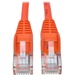 Tripp Lite 14ft Cat5 Cat5e Snagless Molded Patch Cable UTP Orange RJ45 M/M 14' - Category 5e for Network Device, Router, Switch, Printer, Server - 128 MB/s - Patch Cable - 14 ft - 1 x RJ-45 Male Network - 1 x RJ-45 Male Network - Gold-plated Contacts - Or