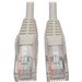 Tripp Lite 5ft Cat5 Cat5e Snagless Molded Patch Cable UTP White RJ45 M/M 5' - Category 5e for Network Device, Router, Switch, Printer, Server - 128 MB/s - Patch Cable - 5 ft - 1 x RJ-45 Male Network - 1 x RJ-45 Male Network - Gold-plated Contacts - White