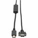 Eaton Tripp Lite Series HDMI to VGA Active Adapter Cable (HDMI to Low-Profile HD15 M/M), 10 ft. (3.1 m), TAA - HDMI/VGA for Video Device, Monitor, Projector, TV, Blu-ray Player - 9.84 ft - 1 x HDMI Male Digital Audio/Video - 1 x HD-15 Male VGA - Gold Plat
