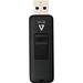 V7 64GB USB 2.0 Flash Drive - With Retractable USB connector - 64 GB - USB 2.0 - 15 MB/s Read Speed - 5.50 MB/s Write Speed - Black - 5 Year Warranty