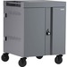 Bretford CUBE Cart - 1 Shelf - Push Handle Handle - 4 Casters - Steel, Polypropylene - 30" Width x 26.5" Depth x 37.5" Height - Platinum - For 16 Devices