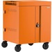 Bretford CUBE Cart - 1 Shelf - Push/Pull Handle - 4 Casters - Steel - 30" Width x 26.5" Depth x 37.5" Height - Tangerine - For 16 Devices