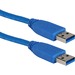 QVS 3ft USB 3.0/3.1 Type A Male to Male 5Gbps Blue Cable - 3 ft USB Data Transfer Cable for Computer - First End: 1 x USB 3.0 Type A - Male - Second End: 1 x USB 3.1 Type A - Male - 5 Gbit/s - Shielding - Blue - 1