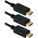 QVS 3-Pack 10ft DisplayPort Digital A/V UltraHD 4K Black Cable with Latches - 10 ft DisplayPort A/V Cable for Projector, Monitor, Audio/Video Device - First End: 1 x 20-pin DisplayPort 1.2 Digital Audio/Video - Male - Second End: 1 x 20-pin DisplayPort 1.