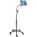 CTA Digital Heavy-Duty Gooseneck Floor Stand for 7-13" inch Tablets - Up to 13" Screen Support - 23" Height x 24.5" Width - Floor - Aluminum, Chrome Plated - Black