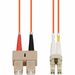 AddOn 2m SC (Male) to LC (Male) Orange OM2 Duplex OFNR (Riser-Rated) Fiber Patch Cable - 100% compatible and guaranteed to work