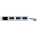 Monoprice USB/Ethernet Combo Hub - USB 3.1 (Gen 1) Type C - External - 3 USB Port(s) - 1 Network (RJ-45) Port(s) - 3 USB 3.0 Port(s) - PC, Mac, Chrome