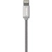 Kanex Premium DuraFlex Lightning Cable - 3.94 ft Lightning/USB Data Transfer Cable for iPod, iPhone, iPad, Magic Trackpad 2, Magic Mouse 2, Magic Keyboard, AirPods - First End: 1 x USB Type A - Male - Second End: 1 x Lightning - Male - MFI - Silver