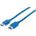 Manhattan SuperSpeed USB 3.0 A Male to A Female Extension Cable - 5 Gbps - Blue - 3 ft. - USB Extension Cable, 1 x Type A Male USB - 1 x Type A Female USB - Shielding - Blue, 3 ft