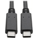 Eaton Tripp Lite Series USB-C Cable (M/M) - USB 3.2, Gen 2 (10 Gbps), 5A (100W) Rating, Thunderbolt 3 Compatible, 3 ft. (0.91 m) - USB for MacBook Pro, Smartphone, Tablet, PC, Wall Charger - 1.25 GB/s - 2.95 ft - 1 x Type C Male USB - 1 x Type C Male USB 