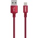 Kanex Premium DuraBraid Lightning Cable - 4 ft Lightning/USB Data Transfer Cable for iPod, iPad, iPhone, Magic Keyboard, Magic Mouse 2, Magic Trackpad 2, AirPods - First End: 1 x USB Type A - Male - Second End: 1 x Lightning - Male - MFI - Red