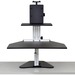 ERGO DESKTOP Kangaroo Sit and Stand Workstation, Black, Fully Assembled - 15 lb Load Capacity - 1 x Shelf(ves) - 16.5" Height x 24" Width - Desktop - Solid Steel - Black