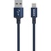 Kanex Premium DuraBraid Lightning Cable - 6" Lightning/USB Data Transfer Cable for iPod, iPad, iPhone, Magic Keyboard, Magic Mouse 2, Magic Trackpad 2, AirPods - First End: 1 x USB Type A - Male - Second End: 1 x Lightning - Male - MFI - Navy Blue