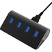 Sabrent 4 Port Aluminum USB 3.0 Hub (30" cable) | Black - USB - External - 4 USB Port(s) - 4 USB 3.0 Port(s) - PC, Mac, Linux