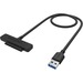 Sabrent USB 3.0 to SSD / 2.5-Inch SATA Hard Drive Adapter [Optimized For SSD] - SATA/USB Data Transfer Cable for Hard Drive - First End: 1 x USB 3.0 Type A - Male - Second End: 1 x SATA 2.0 - Female - 5 Gbit/s - Black - 100
