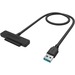 Sabrent USB 3.1 (Type-A) to SSD / 2.5-Inch SATA Hard Drive Adapter - SATA/USB Data Transfer Cable for Hard Drive - First End: 1 x USB 3.1 Type A - Male - Second End: 1 x SATA 2.0 - Female - 10 Gbit/s - Black - 100