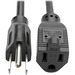 Eaton Tripp Lite Series Power Extension Cord, NEMA 5-15P to NEMA 5-15R - 10A, 120V, 18 AWG, 3 ft. (0.91 m), Black - 120 V AC Voltage Rating - 10 A Current Rating - Black