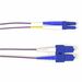 Black Box Fiber Optic Duplex Patch Network Cable - 6.50 ft Fiber Optic Network Cable for Network Device - First End: 2 x SC Network - Male - Second End: 2 x LC Network - Male - 1 Gbit/s - Patch Cable - OFNR - 9/125 µm - Purple - TAA Compliant