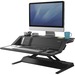 Fellowes Lotus™ DX Sit-Stand Workstation - Black - 35 lb Load Capacity - 5.5" Height x 32.8" Width x 24.3" Depth - Black