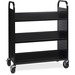 Lorell Double-sided Book Cart - 6 Shelf - Round Handle - 5" (127 mm) Caster Size - Steel - x 38" Width x 18" Depth x 46.3" Height - Black - 1 Each