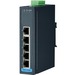 Advantech 5-Port Ethernet Switch - 5 Ports - 2 Layer Supported - Twisted Pair - Wall Mountable, DIN Rail Mountable - 5 Year Limited Warranty