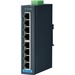 Advantech 8-Port Ethernet Switch - 8 Ports - 2 Layer Supported - Twisted Pair - Wall Mountable, DIN Rail Mountable - 5 Year Limited Warranty