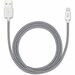 iStore Lightning Charge 4ft (1.2m) Marbled Woven Cable - 3.94 ft Lightning/USB Data Transfer Cable for Computer, Power Adapter, iPhone, iPad - First End: 1 x Lightning Male - Second End: 1 x USB Type A Male - MFI - Black, White