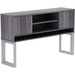 Lorell Relevance Series Freestanding Hutch - 59" x 15"36" - 3 Shelve(s) - Finish: Charcoal, Laminate