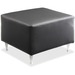 Lorell Fuze Modular Series Lounge Bench - Four-legged Base - Black - Leather, Aluminum - 1 Each