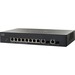 Cisco 10-Port Gigabit Smart Switch, PoE - 10 Ports - Manageable - 10/100/1000Base-T, 1000Base-X - Refurbished - 2 Layer Supported - Modular - 2 SFP Slots - Twisted Pair - Desktop, Rack-mountable
