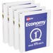 Avery® Economy View Binder - 1" Binder Capacity - Letter - 8 1/2" x 11" Sheet Size - 175 Sheet Capacity - Round Ring Fastener(s) - 2 Internal Pocket(s) - Vinyl-covered Chipboard - White - Lightweight, Exposed Rivet, Sturdy - 4 / Bundle