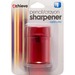 Officemate Double Barrel Pencil/Crayon Sharpener - 2 Hole(s) - 2.1" Height x 1.4" Width x 1.4" Depth - Translucent Red - 8 / Box