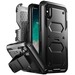 i-Blason Armorbox Carrying Case (Holster) Apple iPhone X Smartphone - Black - Drop Resistant, Shock Absorbing, Scratch Resistant, Scrape Resistant - Thermoplastic Polyurethane (TPU) - Polycarbonate Exterior Material - Holster, Belt Clip