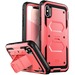 i-Blason Armorbox Carrying Case (Holster) Apple iPhone X Smartphone - Pink - Drop Resistant, Shock Absorbing, Scratch Resistant, Scrape Resistant - Thermoplastic Polyurethane (TPU) - Polycarbonate Exterior Material - Holster, Belt Clip