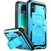 i-Blason Armorbox Carrying Case (Holster) Apple iPhone X Smartphone - Blue - Drop Resistant, Shock Absorbing, Scratch Resistant, Scrape Resistant - Thermoplastic Polyurethane (TPU) - Polycarbonate Exterior Material - Holster, Belt Clip